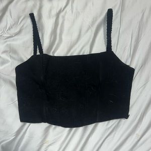 Black cropped corset tank top